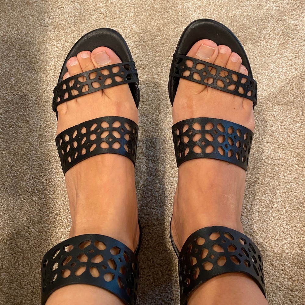 Trendy black Alexander McQueen summer shoes